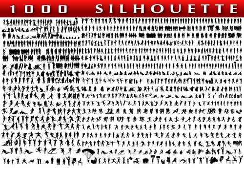 Product picture 1000 vector people silhouette different postures