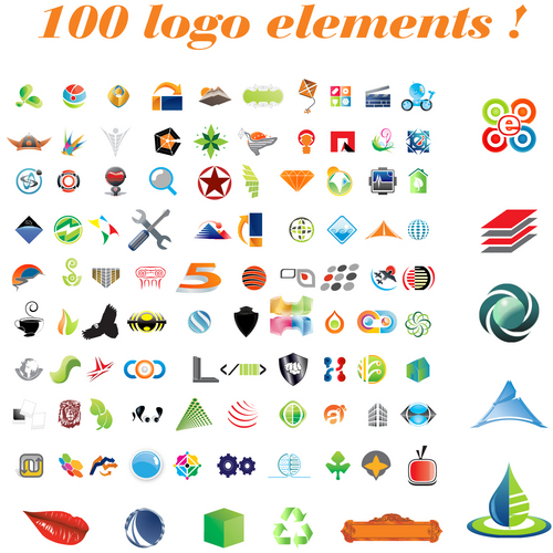 Product picture 100 vector logo elements - logo